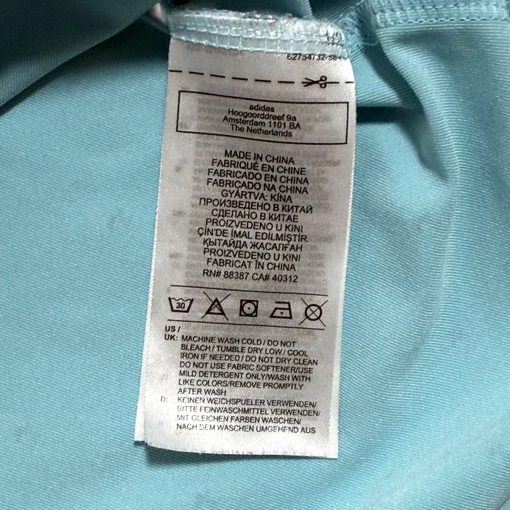 Adidas Primegreen Golf Polo‎ AJGA Blue All Over Logo Print Men's Large GM0276 - Picture 6 of 8